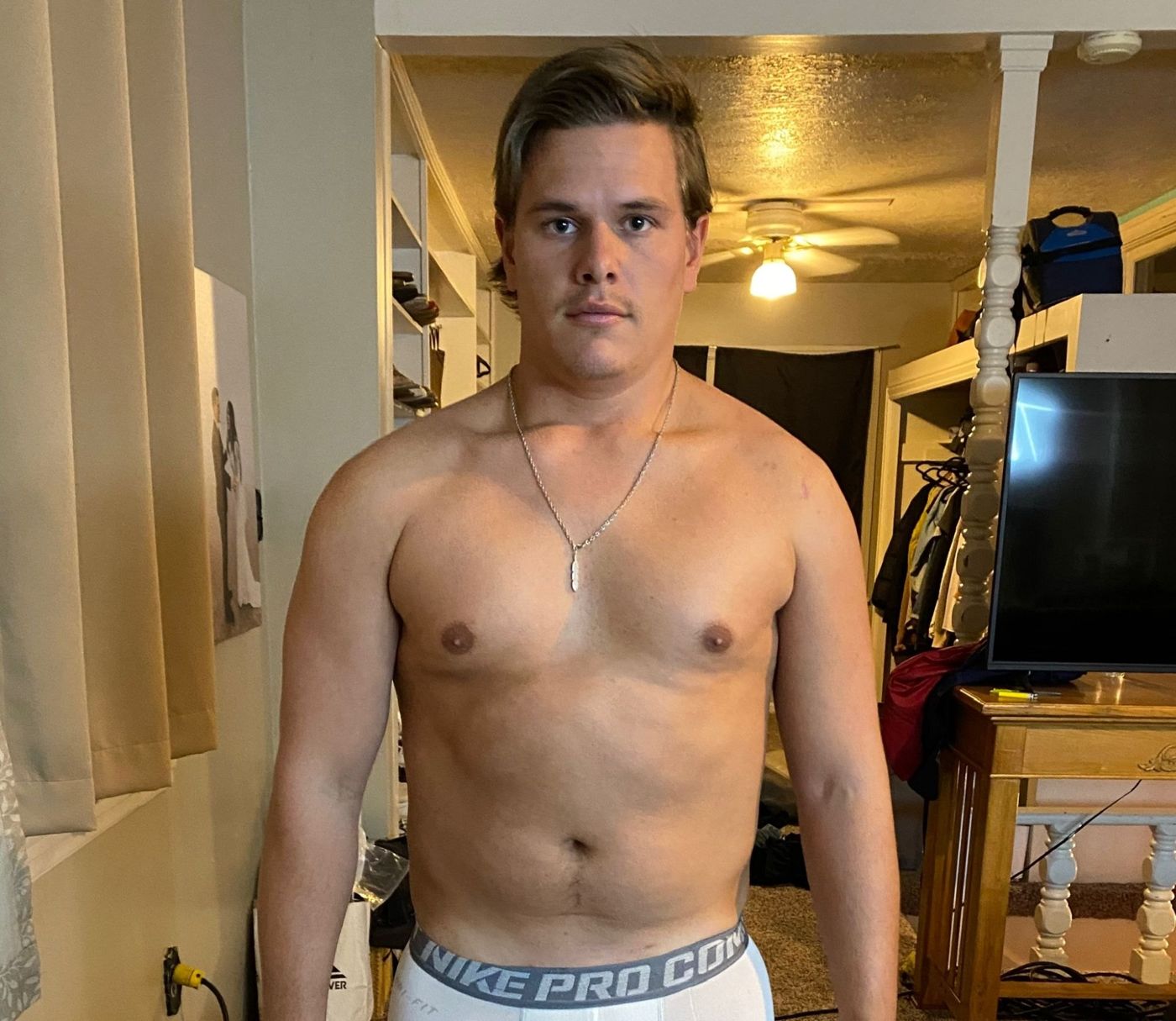 Cole at 195 pounds in his early twenties