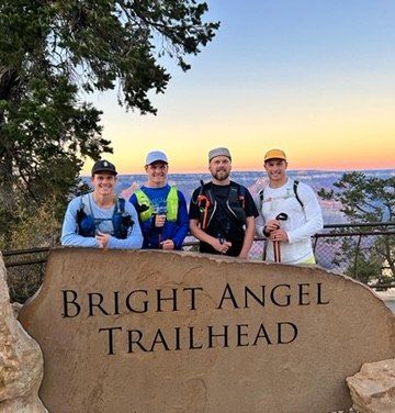 Four brothers at the Bright Angel Trailhead