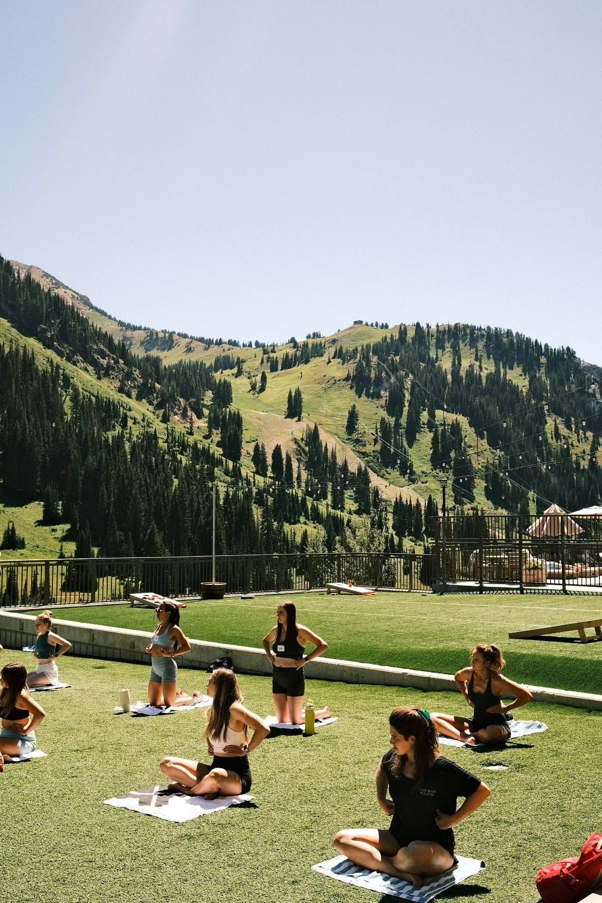 A morning class on the grass