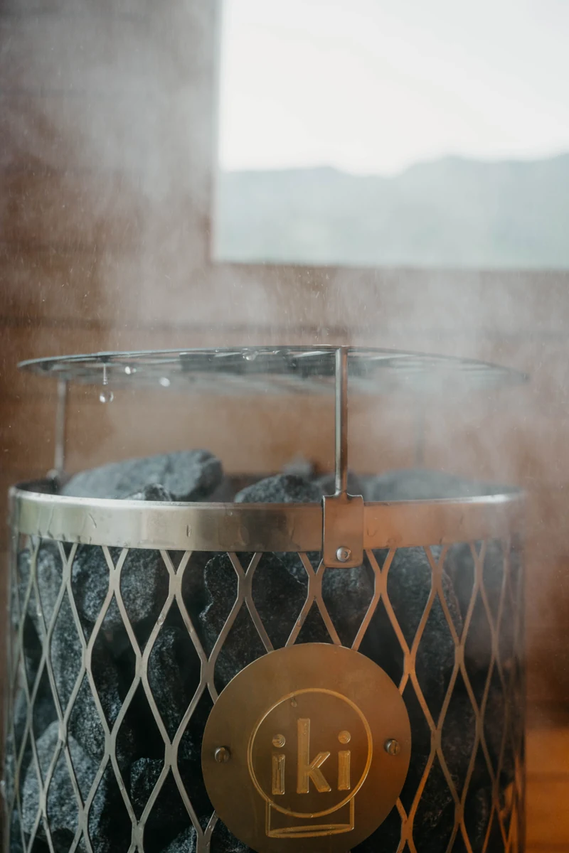 Steam rising from the IKI heater stones