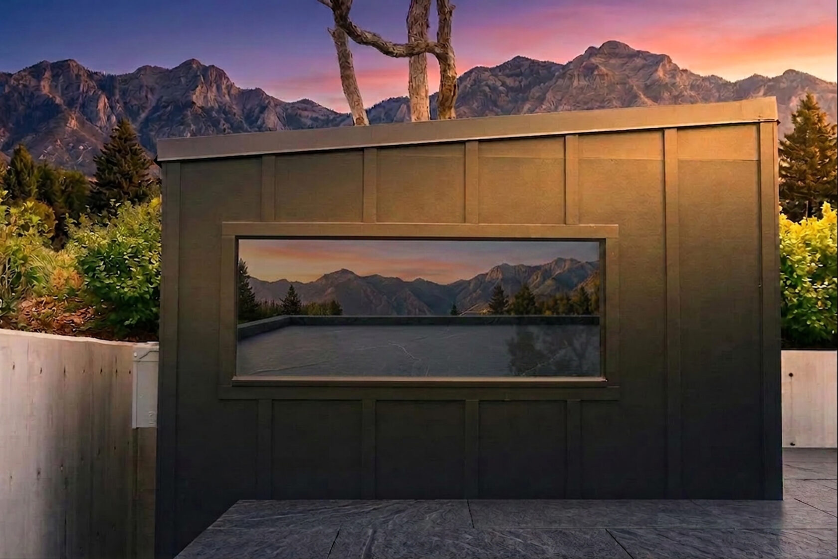 Nook Essential, sited in a backyard