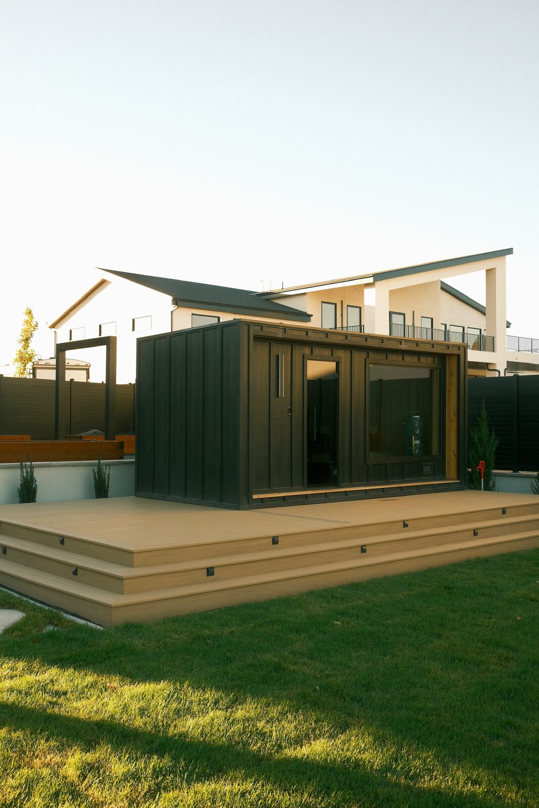 Thermal Suite Essential on a raised deck at dusk