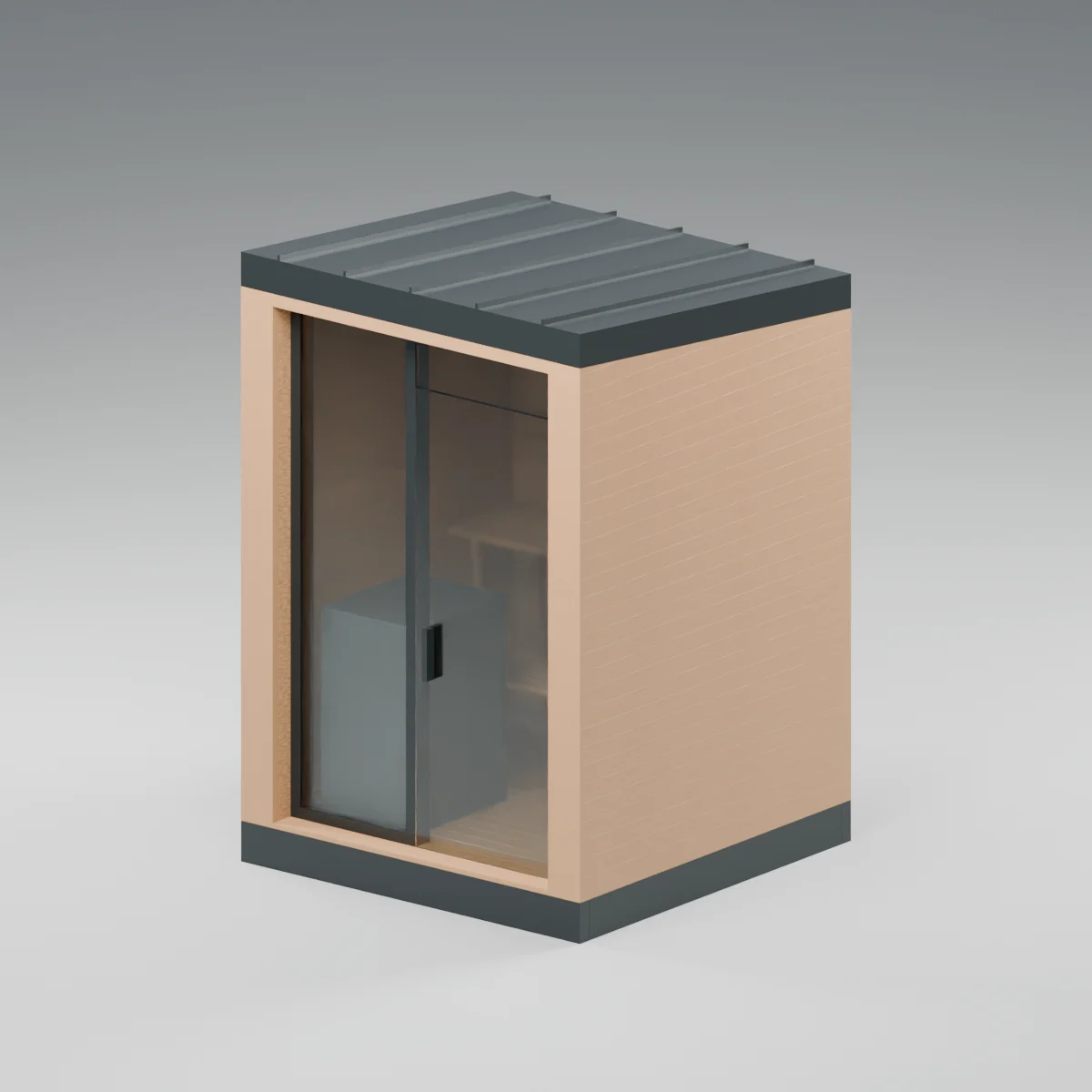 Visualization of the 6 by 6 foot solid-cedar NOOK
