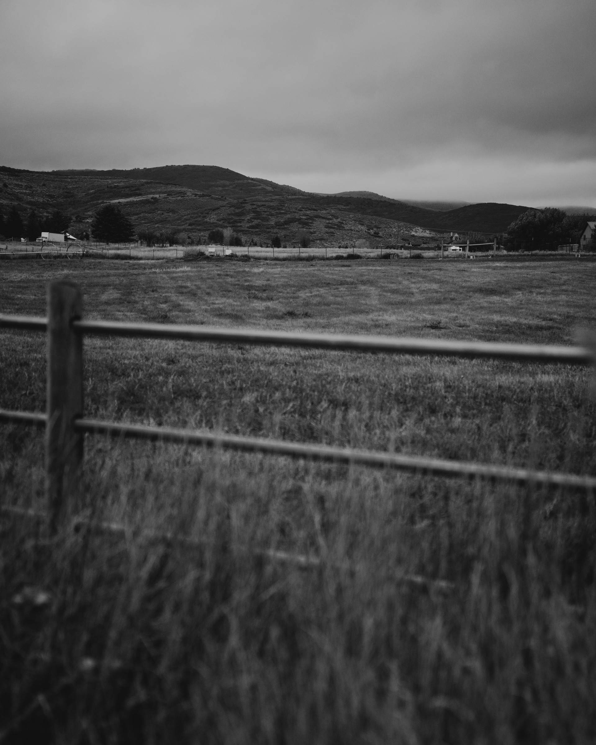 Pasture and fence line on the edge of the Heber Valley