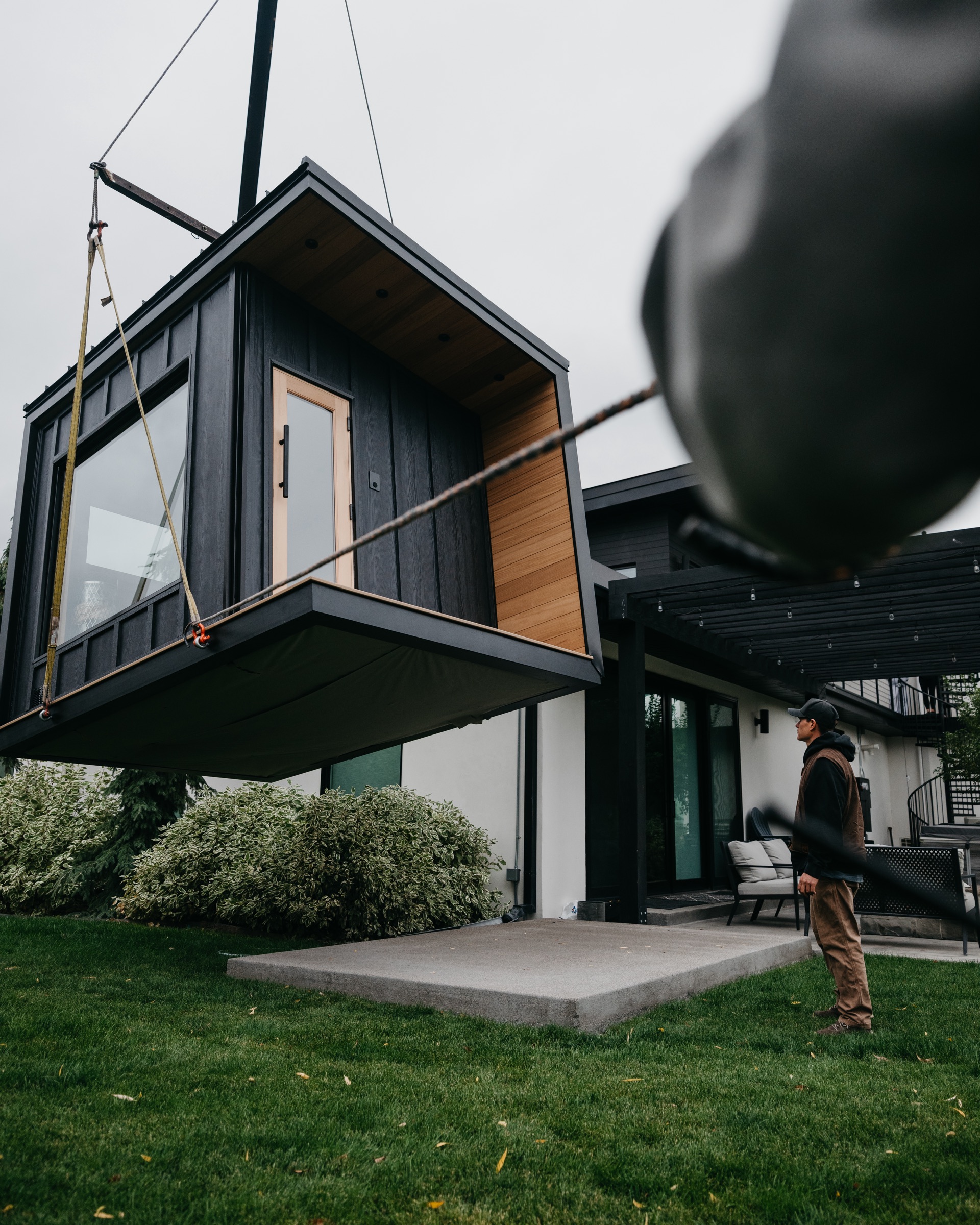 The 212 Designer lowering toward the backyard